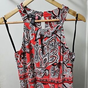 INC International Concepts Red Paisley Maxi Dress